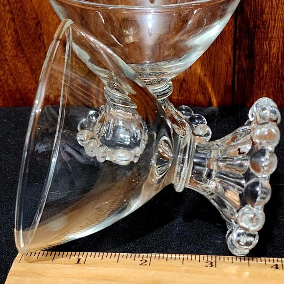 2 Anchor Hocking Boopie Coupe Champagne Glasses set 3.5" bubble glassware - Picture 7 of 8